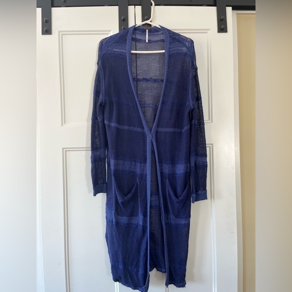 - Free People High Tide Duster Sweater Size M - Picture 2 of 6